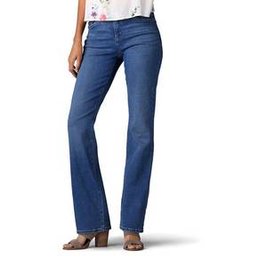 lot 10312 image: Womens Lee Flex Motion Regular Fit Bootcut Jeans, Size 16 TLarge, Dark Blue