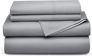 lot 2064 image: Luxury Solid Egyptian Cotton Sateen Weave 800 TC Deep Pocket Sheet&nbspQueen&nbspSet- Retail$98.99