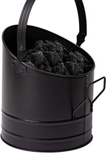 lot 1658 image: Mind Reader ASHBUCK-BLK Large Fire Place Ash Bucket, Pellet Bucket, Black