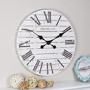 lot 1682 image: FirsTime &amp Co. Shiplap Wall Clock, 18, White,New Edition