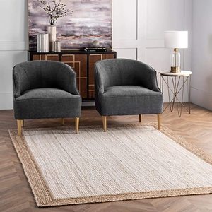 lot 3006 image: nuLOOM Eleonora Hand Woven Jute Area Rug, 8 x 10, White