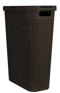 lot 5966 image: Bathclip Bin Hamper Brown, No Lid 18x10x24