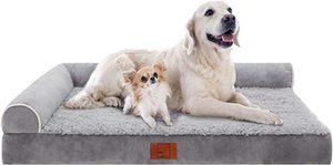 lot 5998 image: Lazy Lush L Shaped Orthopedic Dog Bed Large Gray