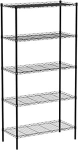 lot 6020 image: 5-Tier Metal Storage Shelf Black
