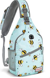 lot 10337 image: Zomake Sling Bag,Crossbody Sling Backpack Bees Design