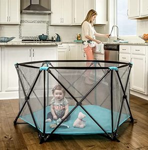 lot 10347 image: Regalo Fold Put Round Play Pen, Light Blue