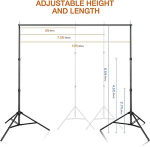 lot 10353 image: Yesker Photo Video Studio 10ft Adjustable Backdrop Stand