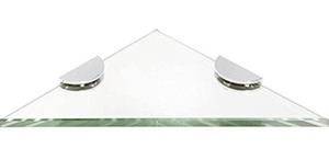 lot 10297 image: SpanCraft LTD. Triangular Glass Corner Shelf