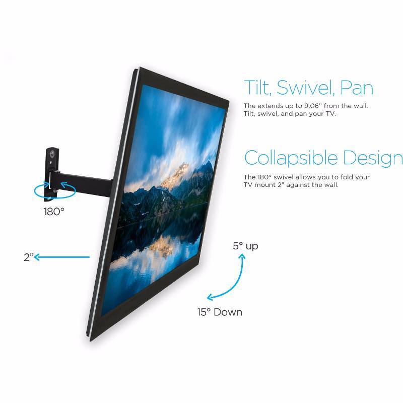 lot 1073 image: Full Motion TV Wall Mount for 10-50 TVs with Tilt and Swivel Articulating Arm and HDMI Cable, UL Certified BNIB