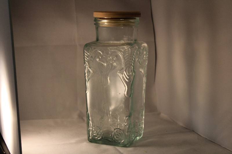 Glass Container With Wooden Lid 2nd Shots Premier Auction Take a 