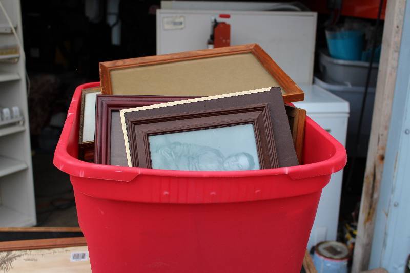 lot 1101 image: Box full of old picture frames