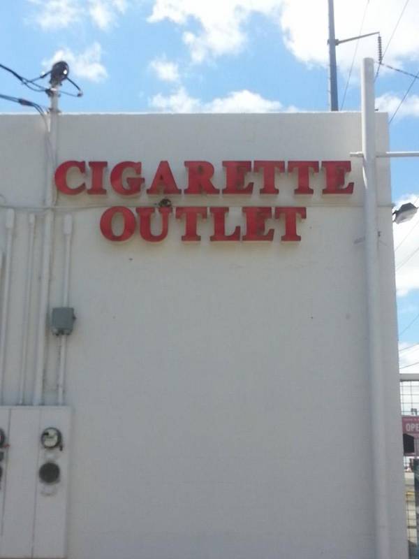 lot 1212 image: Cigarette Outlet L.E.D. Sign