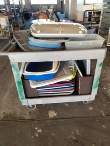 lot 71349 image: LOT OF RANDOM LIDS WITH THE UTILITY CART