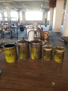 lot 71370 image: SET OF VINTAGE CANISTER SET DAMAGE SEE PICTURES