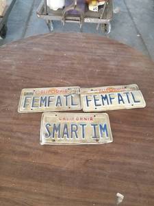 lot 71377 image: LOT OF 3 CALIFORNIA LICENSE PLATES