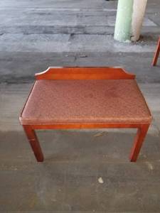 lot 71388 image: VINTAGE WOODEN VANITY BENCH