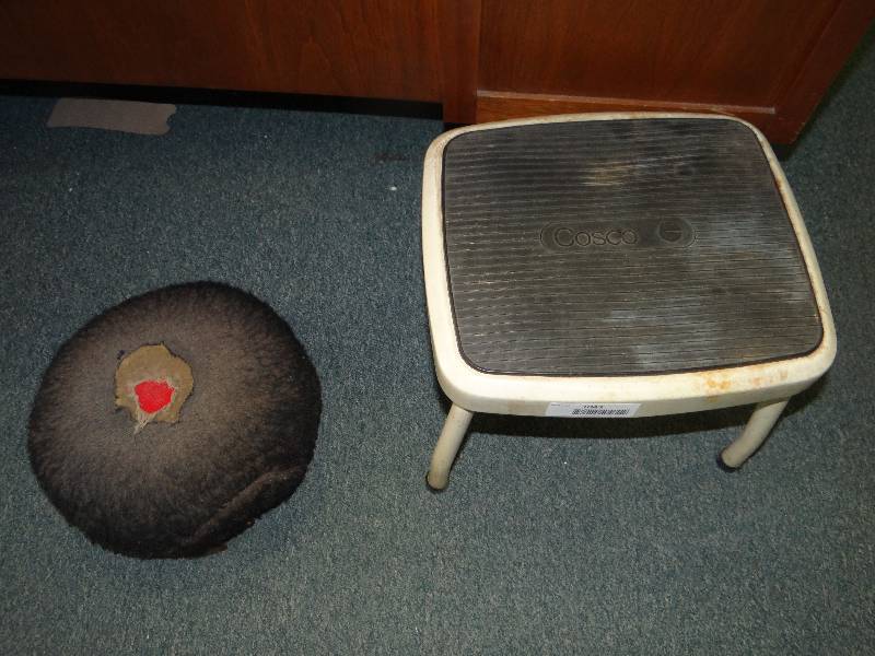 lot 1043 image: Two Stools - Cosco Footstool & Homemade.
