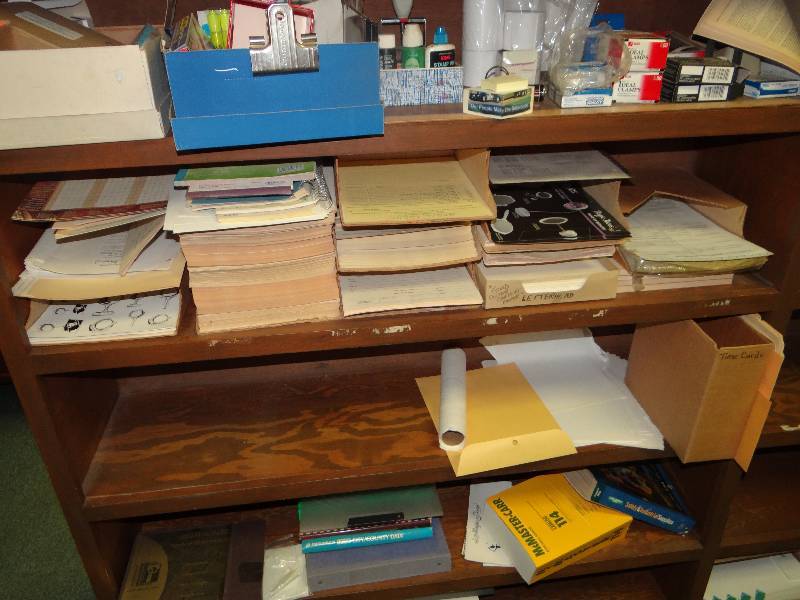 lot 1046 image: All Contents On Shelf Misc Office Supply, Books.