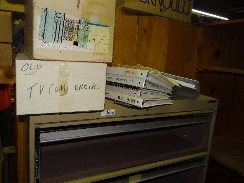 lot 1079 image: Large Filing Metal Shelve No Contents No Key.