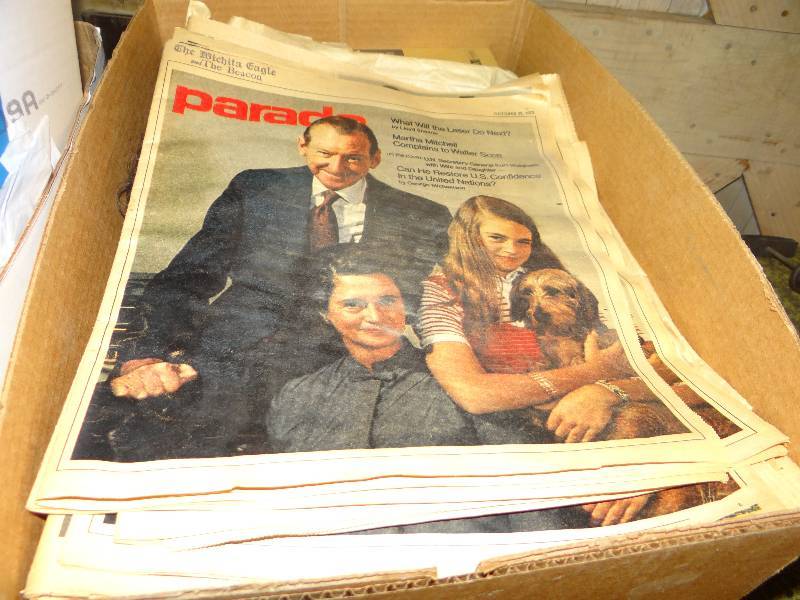 lot 1092 image: Box Of Old Newspapers, 1972, & Misc.