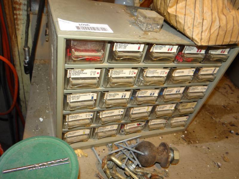 lot 1096 image: Organizer That IS Full WBag Of Nails.