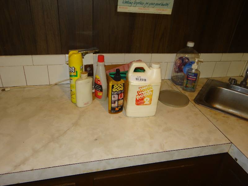 lot 1157 image: All Contents On Counter Various Chemical & Picture.