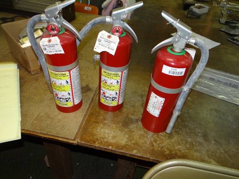 lot 1173 image: 3 Fire Extinguishers.
