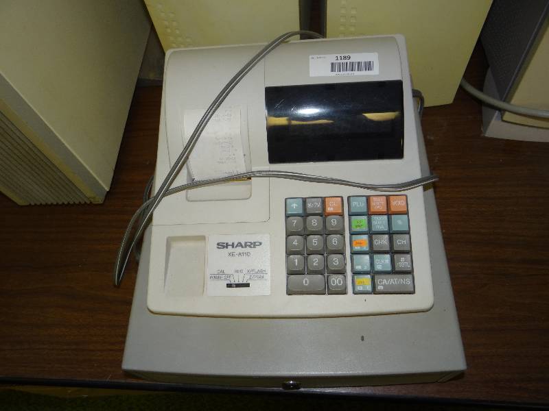 lot 1189 image: Sharp-XE-9110 Cash Register No Key.