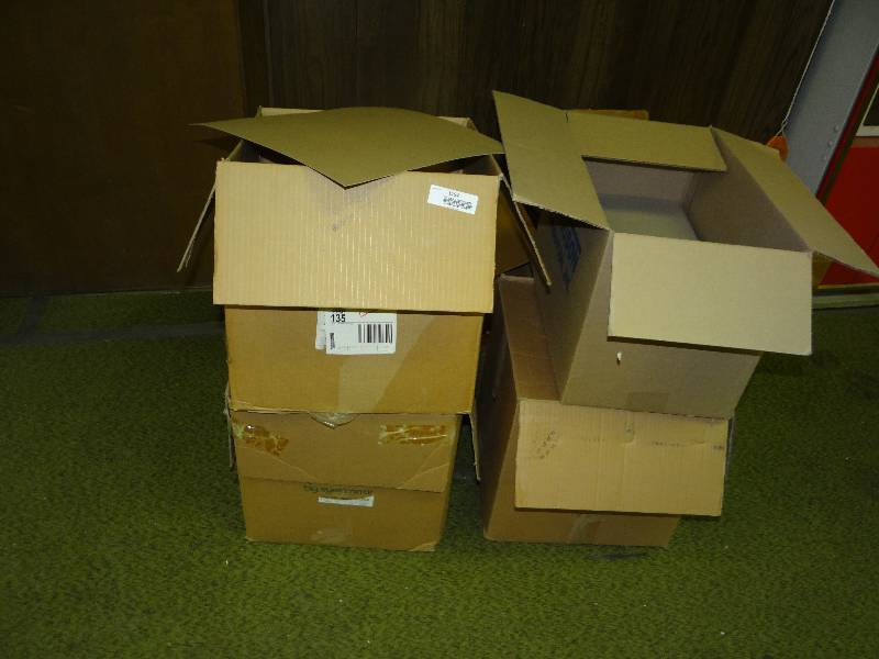 lot 1194 image: 3 Boxes Of Brown, 1 Box Of White  Square Card Board.