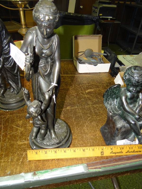 lot 1217 image: Bronze Statue Of Woman & Kid Heavy.