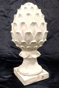 lot 15788 image: Vintage Distressed Artichoke Garden Statue - Rustic Decor - Classic Nature Inspired Design
