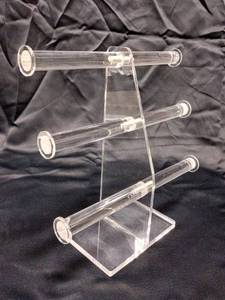 lot 15791 image: Acrylic 3 Tier Jewelry BraceletNecklace Display (10.5 W x 4 D x 10.5 H)