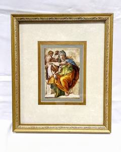 lot 15813 image: Pier 1 Imports Vatican & Louvre Series Framed Artwork Imported From France - Combines the Work of 3 Artists (F. Guercino, F. Albania, & Michelangelo) Frame 13.5 H x 11.25 W
