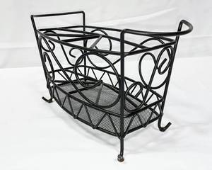 lot 15821 image: Wright Iron Utensil & Napkin Holder - 4 Utensils Compartments - (12.5 W x 6 D x 7 H)