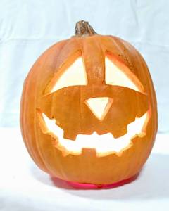 lot 15828 image: Trendmasters Halloween Foam Blow Mold 10 Pumpkin - 1994 Light Up Jack O Lantern