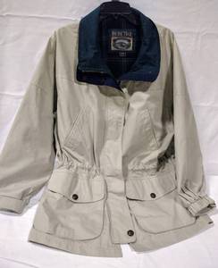 lot 15835 image: Mens Xtra Large (1XL) Warm & Cozy, Flanel Lined, Pacific Trail Outerwear Jacket - Adjustable Waist & Sleeve Opening, Biege wForest Green & Blue Accents