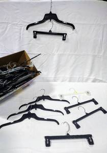 lot 15836 image: Lot of 52 Plastic & Metal Hangers - Including Pants & Shirt Hanger Sets