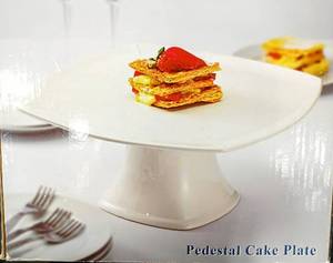 lot 15866 image: The Main Ingredient 12 Square Pedestal Cake Stand - New in Box