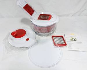 lot 15868 image: NEW Prepology Combination Dicer and Salad Spinner Set