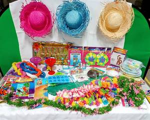 lot 15884 image: Everything You Need for a LUAU Party - Invitation, Plates, Napkins, Banners Coconut Bikini Tops & So Much More Must See Photos