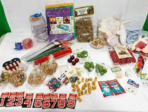 lot 15893 image: LARGE Craft Lot, Stamps, 3-D 2 Red Raised Embroidered Numbers 1 to  9 Stick OnIron On ,Beads, Pipe Cleaners & So Much More See All the Photos
