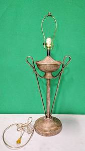 lot 015924 image: Vintage Mid Century Brass () Table Lamp, 31 Tall  Very Unique