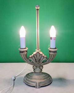 lot 15925 image: Vintage Candelabra Lamp - Art Nouveau Decor - Candlestick Lighting, Measurements in Photos