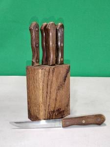 lot 101 image: Tramontina Inox - Brasil, 6-Piece Stainless Steak Knife Set with Counter Block