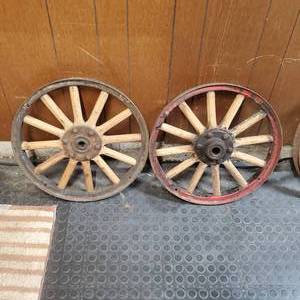 lot 2021 image: Model T Front Wooden Wheels