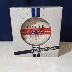 lot 2033 image: LED Wall Clock - Genuine Auto Parts