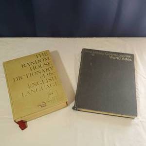 lot 2060 image: Vintage Atlas and Dictionary