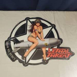 lot 2069 image: Pin-up Girl Large Metal Sign - New