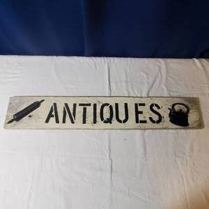 lot 2098 image: Wooden Antiques Sign