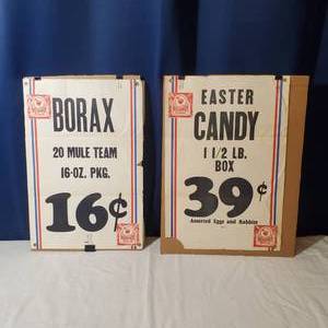 lot 2199 image: Vintage Grocery Store Ad Signs